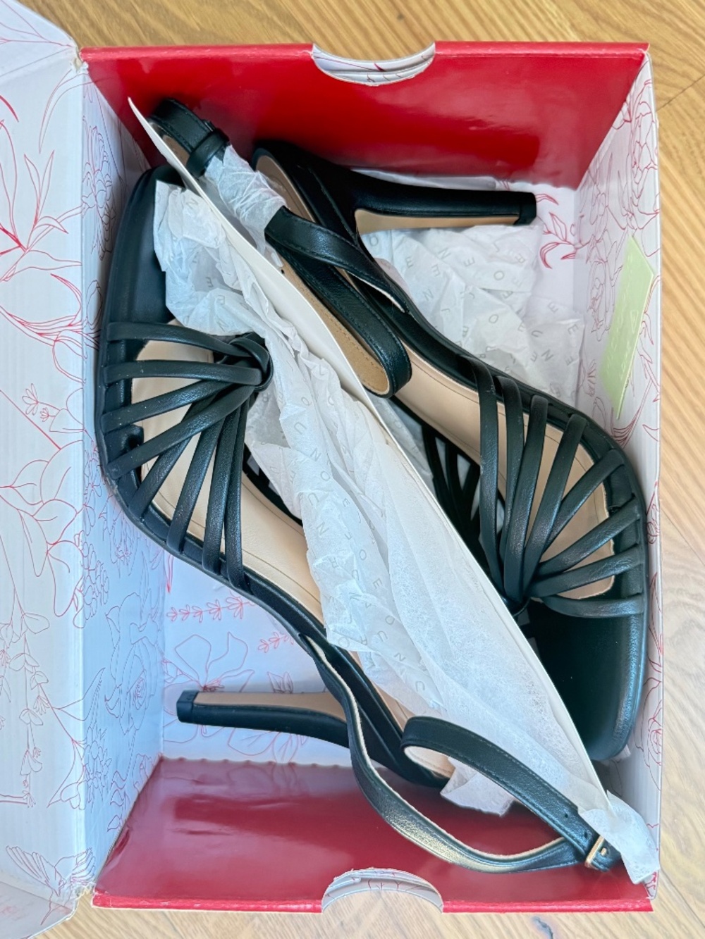 NIB Journee Collection Vanita Black Strappy Heeled Sandals Women's Size 7
